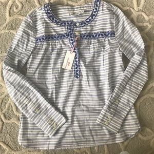 Vineyard vines resort stripe embroidered top
